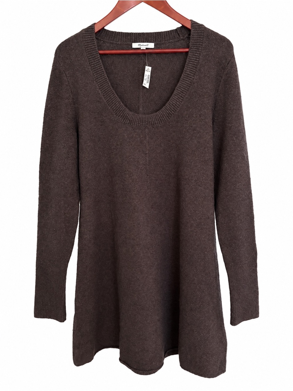 Madewell Merino Wool Blend Sweater Dress Brown Women's XL NWT NY770